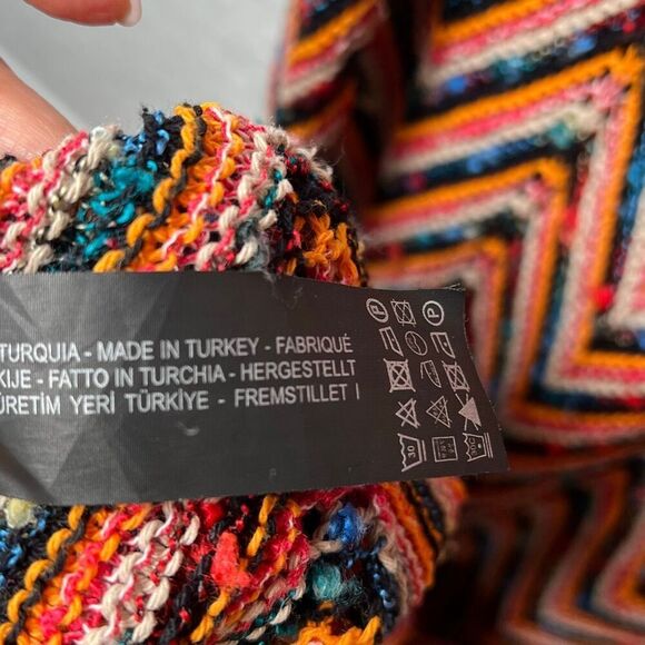 Zara Knit Multicolor Chevron Maxi zigzag Dress Sleeveless Crochet Style Size M ( - Picture 12 of 14